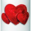 Szívek love felirattal 